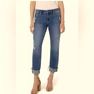 Liverpool Jean Mesa Blue Distressed Girlfriend Jean Size 8|29